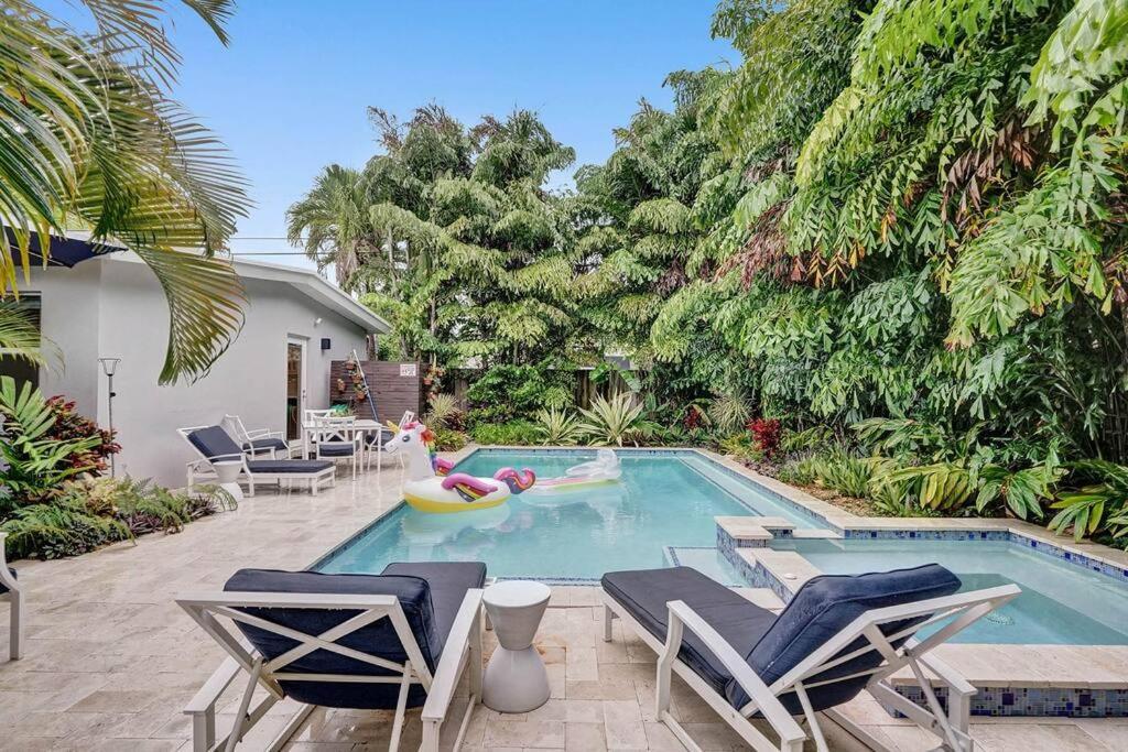 Willa Stylish Tropical Oasis Hot Tub Pool Bbq Fort Lauderdale Zewnętrze zdjęcie